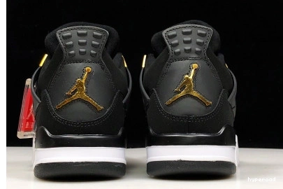 Hyperoad GOLD-WHITE AIR BLACK 4 JORDAN MENS “ROYALTY” METALLIC 0818